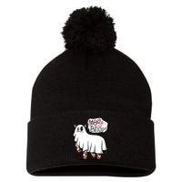 Ghost Cow Boo Funny Pom Pom 12in Knit Beanie