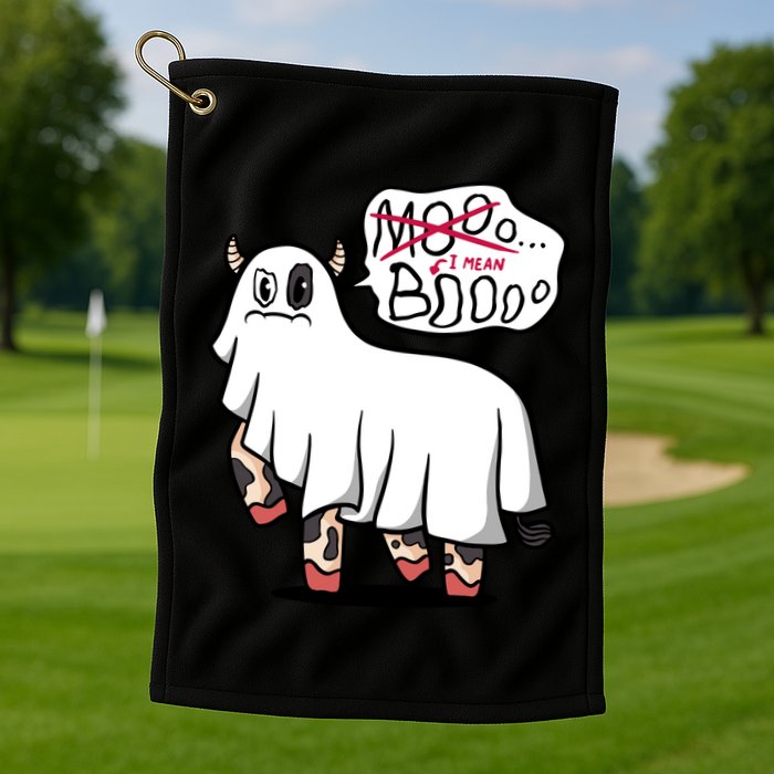 Ghost Cow Boo Funny Golf Towel
