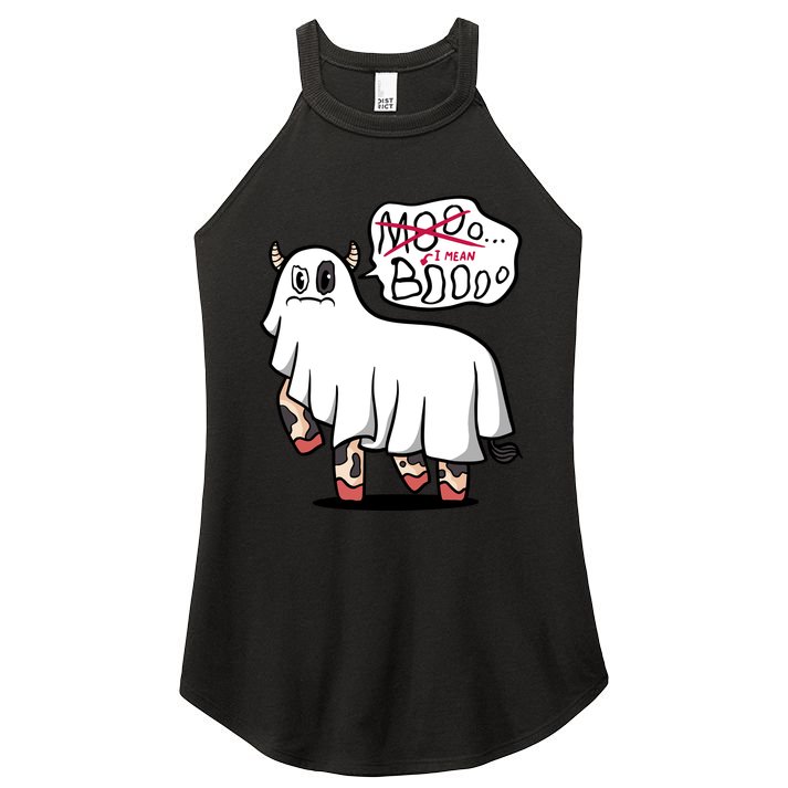 Ghost Cow Boo Funny Women's Perfect Tri Rocker Tank