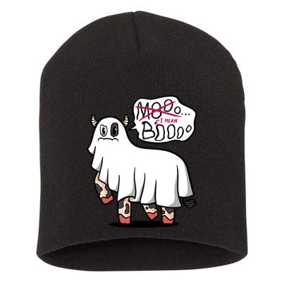 Ghost Cow Boo Funny Short Acrylic Beanie