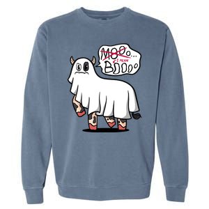 Ghost Cow Boo Funny Garment-Dyed Sweatshirt