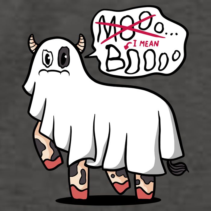 Ghost Cow Boo Funny Vector Backpack