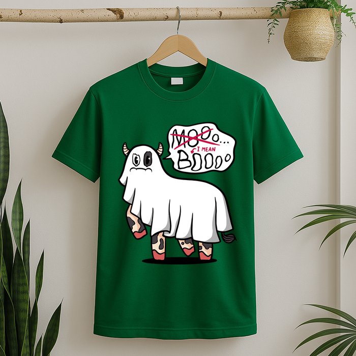 Ghost Cow Boo Funny T-Shirt