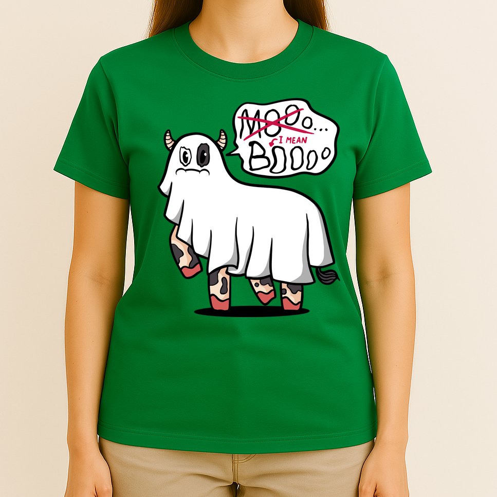 Ghost Cow Boo Funny T-Shirt