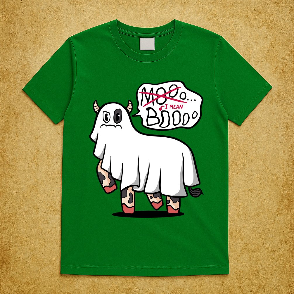 Ghost Cow Boo Funny T-Shirt