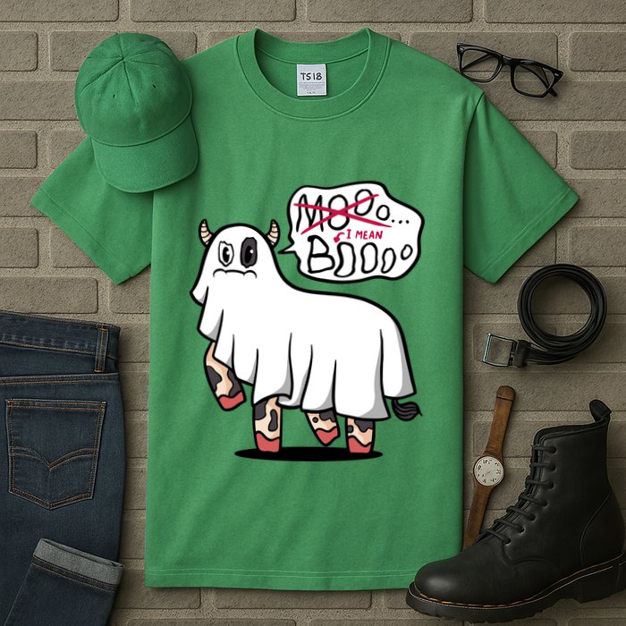 Ghost Cow Boo Funny Tall T-Shirt