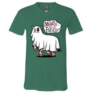 Ghost Cow Boo Funny V-Neck T-Shirt