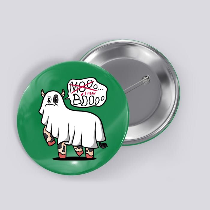 Ghost Cow Boo Funny Button