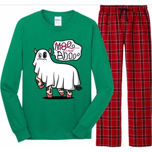 Ghost Cow Boo Funny Long Sleeve Pajama Set