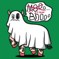 Ghost Cow Boo Funny Polo