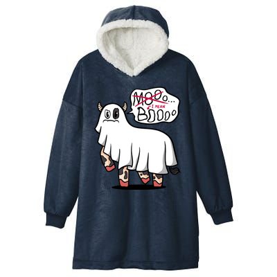 Ghost Cow Boo Funny Hooded Wearable Blanket