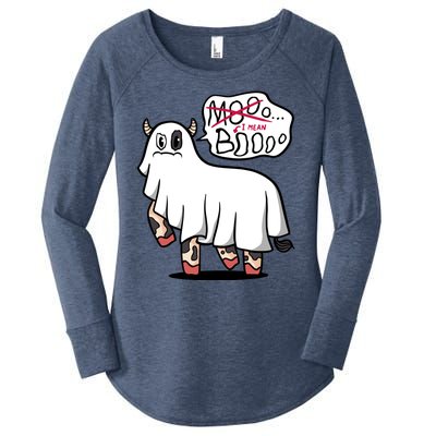 Ghost Cow Boo Funny Women's Perfect Tri Tunic Long Sleeve Shirt