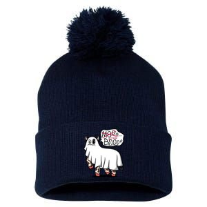 Ghost Cow Boo Funny Pom Pom 12in Knit Beanie