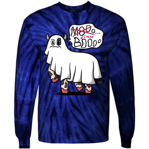 Ghost Cow Boo Funny Tie-Dye Long Sleeve Shirt