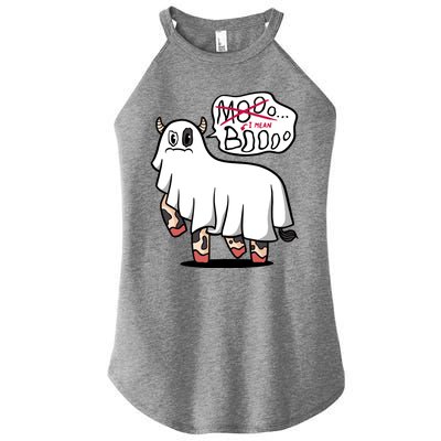 Ghost Cow Boo Funny Women's Perfect Tri Rocker Tank