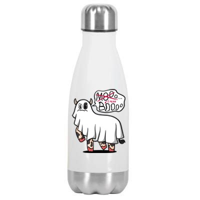 Ghost Cow Boo Funny Stainless Steel Insulated Water Bottle