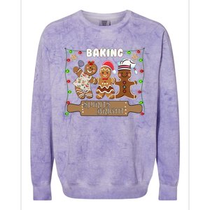 Gingerbread Cookie Baking Spirits Bright Christmas Gift Colorblast Crewneck Sweatshirt