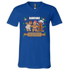 Gingerbread Cookie Baking Spirits Bright Christmas Gift V-Neck T-Shirt