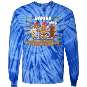 Gingerbread Cookie Baking Spirits Bright Christmas Gift Tie-Dye Long Sleeve Shirt