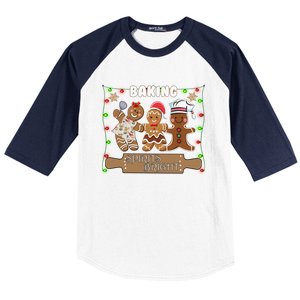 Gingerbread Cookie Baking Spirits Bright Christmas Gift Baseball Sleeve Shirt