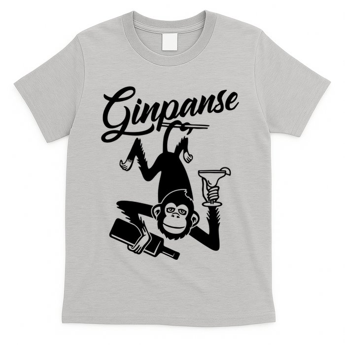Ginpanse Chimpanzee Chimp Monkey Gin Drink Party Fun Comedy T-Shirt