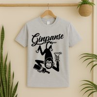 Ginpanse Chimpanzee Chimp Monkey Gin Drink Party Fun Comedy T-Shirt