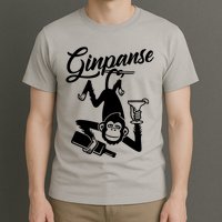 Ginpanse Chimpanzee Chimp Monkey Gin Drink Party Fun Comedy T-Shirt
