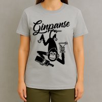 Ginpanse Chimpanzee Chimp Monkey Gin Drink Party Fun Comedy T-Shirt