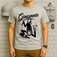 Ginpanse Chimpanzee Chimp Monkey Gin Drink Party Fun Comedy T-Shirt