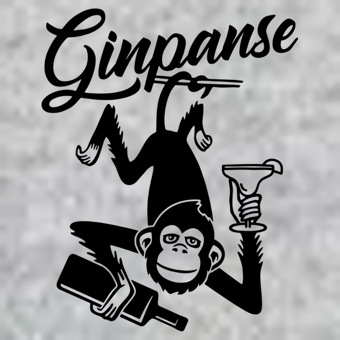 Ginpanse Chimpanzee Chimp Monkey Gin Drink Party Fun Comedy T-Shirt