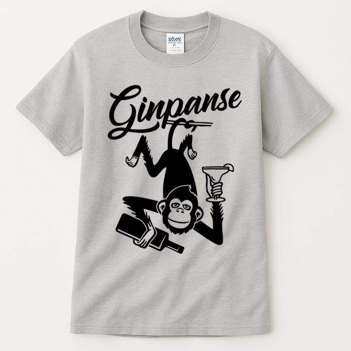 Ginpanse Chimpanzee Chimp Monkey Gin Drink Party Fun Comedy Tall T-Shirt
