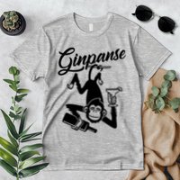 Ginpanse Chimpanzee Chimp Monkey Gin Drink Party Fun Comedy Premium T-Shirt