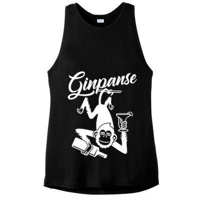 Ginpanse Chimpanzee Chimp Monkey Gin Drink Party Fun Comedy Ladies PosiCharge Tri-Blend Wicking Tank
