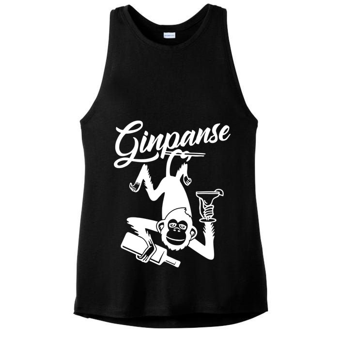 Ginpanse Chimpanzee Chimp Monkey Gin Drink Party Fun Comedy Ladies PosiCharge Tri-Blend Wicking Tank
