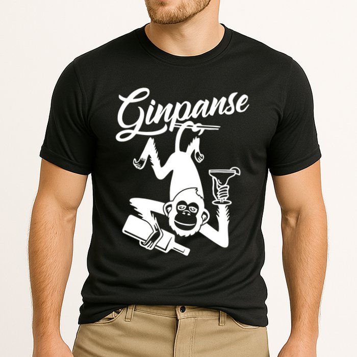 Ginpanse Chimpanzee Chimp Monkey Gin Drink Party Fun Comedy Performance Shirt