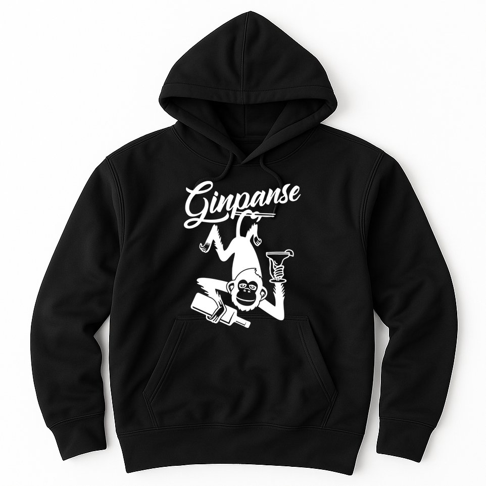 Ginpanse Chimpanzee Chimp Monkey Gin Drink Party Fun Comedy Hoodie