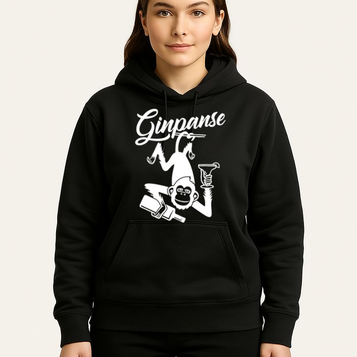 Ginpanse Chimpanzee Chimp Monkey Gin Drink Party Fun Comedy Hoodie