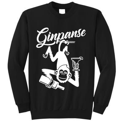Ginpanse Chimpanzee Chimp Monkey Gin Drink Party Fun Comedy Sweatshirt