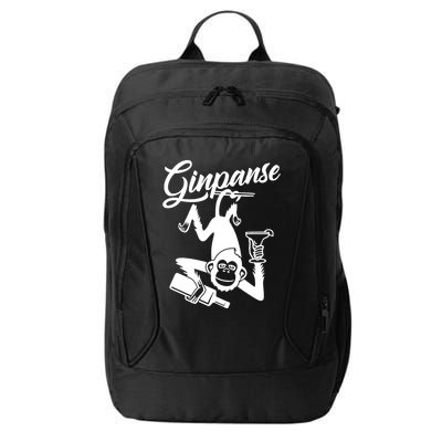 Ginpanse Chimpanzee Chimp Monkey Gin Drink Party Fun Comedy City Backpack