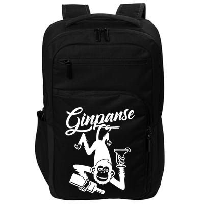Ginpanse Chimpanzee Chimp Monkey Gin Drink Party Fun Comedy Impact Tech Backpack