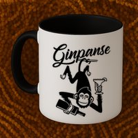 Ginpanse Chimpanzee Chimp Monkey Gin Drink Party Fun Comedy Mug