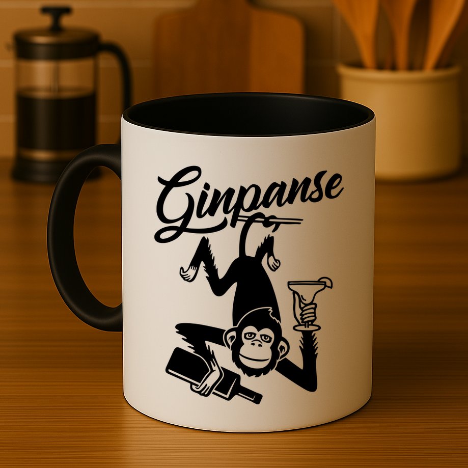 Ginpanse Chimpanzee Chimp Monkey Gin Drink Party Fun Comedy Mug