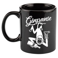 Ginpanse Chimpanzee Chimp Monkey Gin Drink Party Fun Comedy 11oz C Handle Ceramic Mug