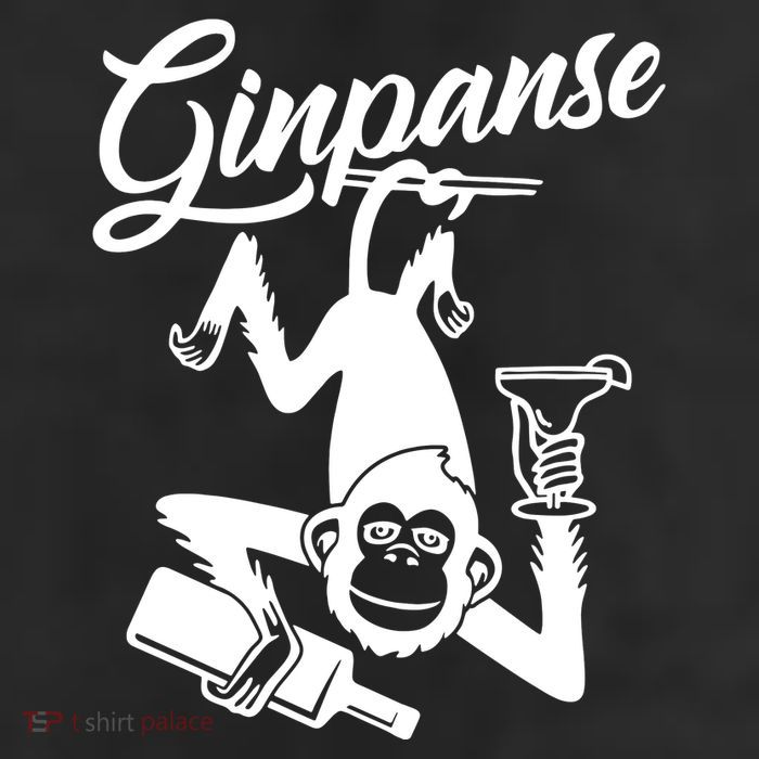 Ginpanse Chimpanzee Chimp Monkey Gin Drink Party Fun Comedy 11oz C Handle Ceramic Mug