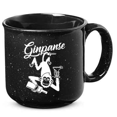 Ginpanse Chimpanzee Chimp Monkey Gin Drink Party Fun Comedy 15oz Campfire Ceramic Mug