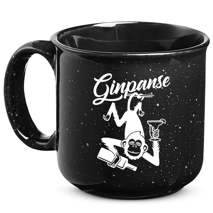 Ginpanse Chimpanzee Chimp Monkey Gin Drink Party Fun Comedy 15oz Campfire Ceramic Mug