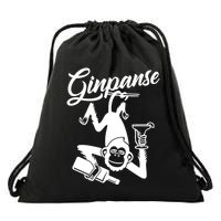 Ginpanse Chimpanzee Chimp Monkey Gin Drink Party Fun Comedy Drawstring Bag