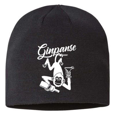 Ginpanse Chimpanzee Chimp Monkey Gin Drink Party Fun Comedy Sustainable Beanie
