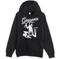 Ginpanse Chimpanzee Chimp Monkey Gin Drink Party Fun Comedy Premium Pullover Hoodie