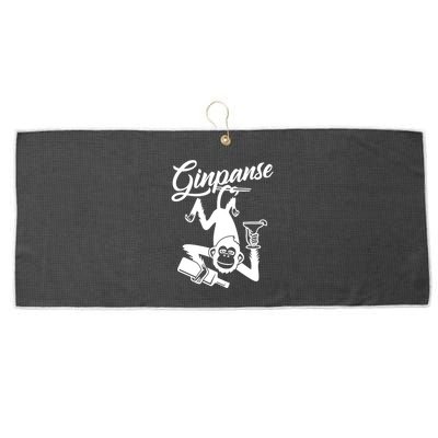 Ginpanse Chimpanzee Chimp Monkey Gin Drink Party Fun Comedy Large Microfiber Waffle Golf Towel
